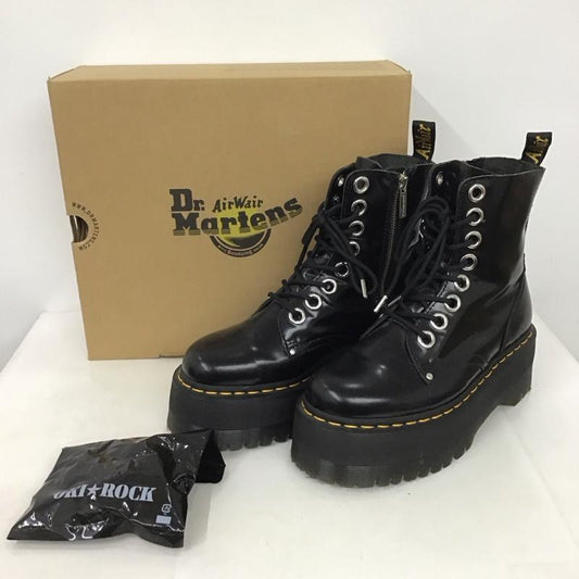 ドクターマーチン Dr.Martens ブーツ 一般 25566001 JADON MAX サイドファスナー 厚底 箱有 UK5 US：7 無地 黒 / ブラック /  レディース USED 古着 中古 10135290