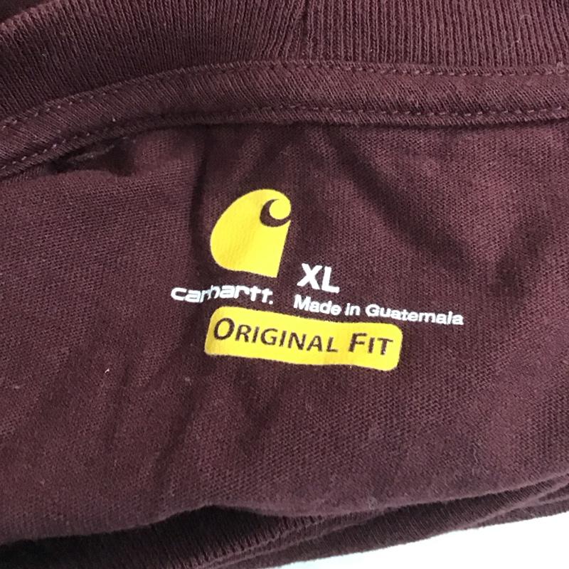 カーハート Carhartt Tシャツ 半袖 半袖カットソー ポケットTシャツ クルーネックカットソー XL ロゴ、文字 えんじ / ワインレッド /  メンズ USED 古着 中古 10112507