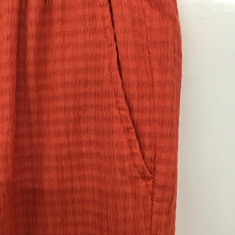 ニコアンド niko and... ボトムス ボトムス 282346 クシュクシュDRYイージーパンツ L チェック 橙 / オレンジ /  レディース USED 古着 中古 10129134