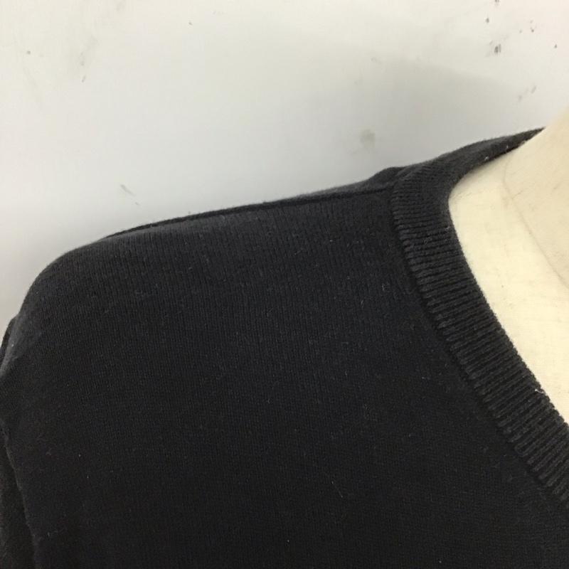 トミーヒルフィガー TOMMY HILFIGER ニット、セーター 長袖 78B9263 クルーネック XXL ワンポイント 黒 / ブラック /  メンズ USED 古着 中古 10112933