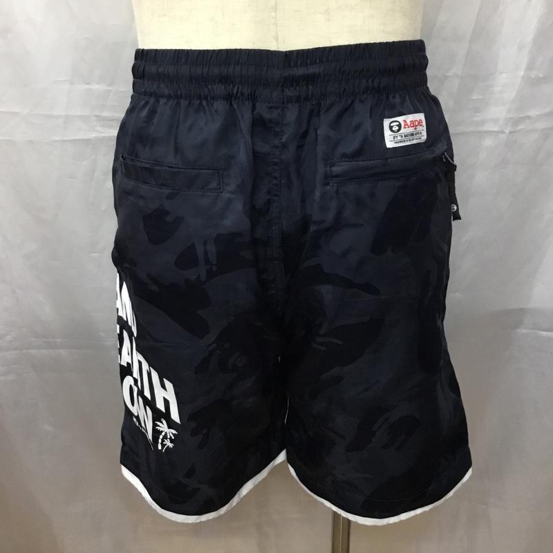 エーエイプバイアベイシングエイプ AAPE BY A BATHING APE パンツ ショートパンツ ショートパンツ ハーフパンツ ナイロンパンツ M 総柄 紺 / ネイビー /  メンズ USED 古着 中古 10111297