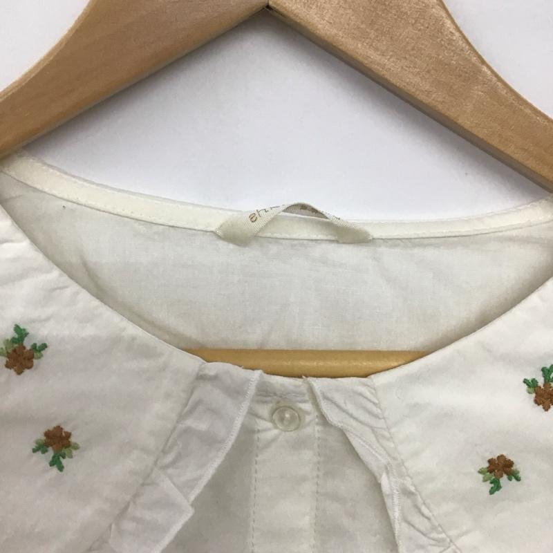 エヘカソポ ehka sopo シャツ、ブラウス 長袖 1710844 フリル襟 ビッグカラー FREE 刺繍 白 / ホワイト /  レディース USED 古着 中古 10144113