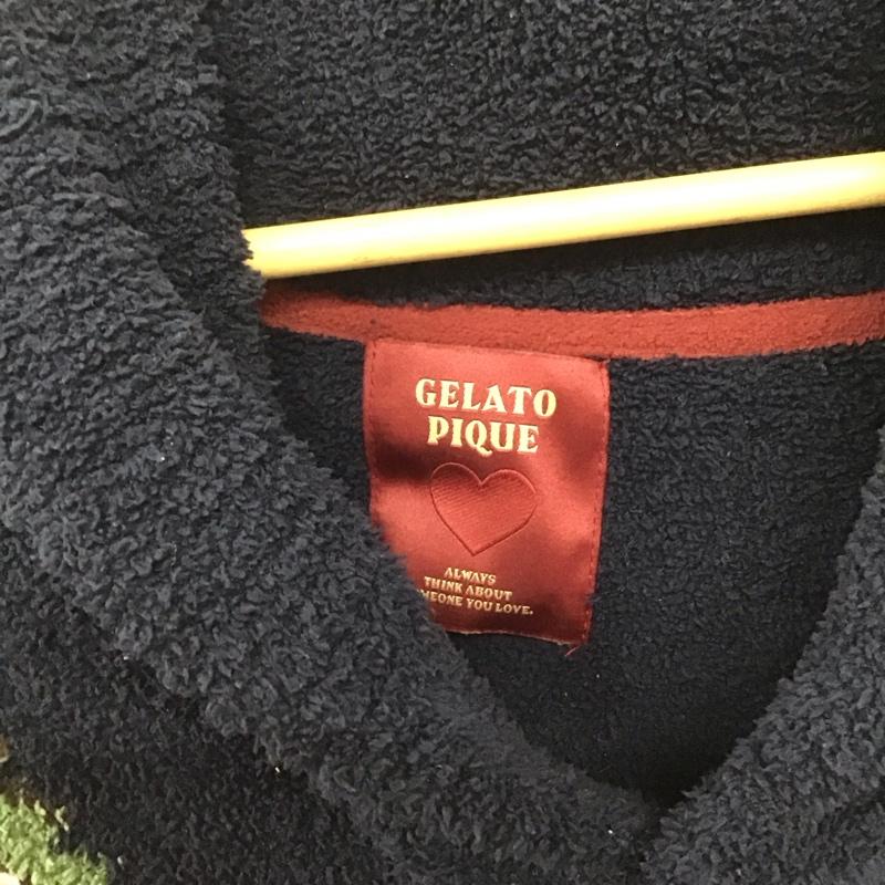 ジェラートピケ gelato pique カーディガン 長袖 長袖カーディガン 前ボタン ルームウェア L プリント 紺 / ネイビー /  メンズ USED 古着 中古 10146733