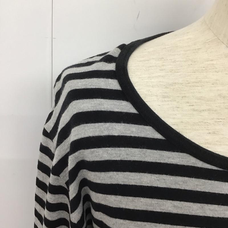 グラム glamb カットソー 長袖 長袖ボーダーカットソー クルーネックカットソー 長袖Tシャツ 4 ボーダー柄 黒 / ブラック / X 灰 / グレー /  メンズ USED 古着 中古 10107493
