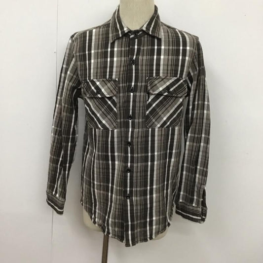 アヴィレックス AVIREX シャツ、ブラウス 長袖 長袖 M チェック 茶 / ブラウン /  メンズ USED 古着 中古 10109308