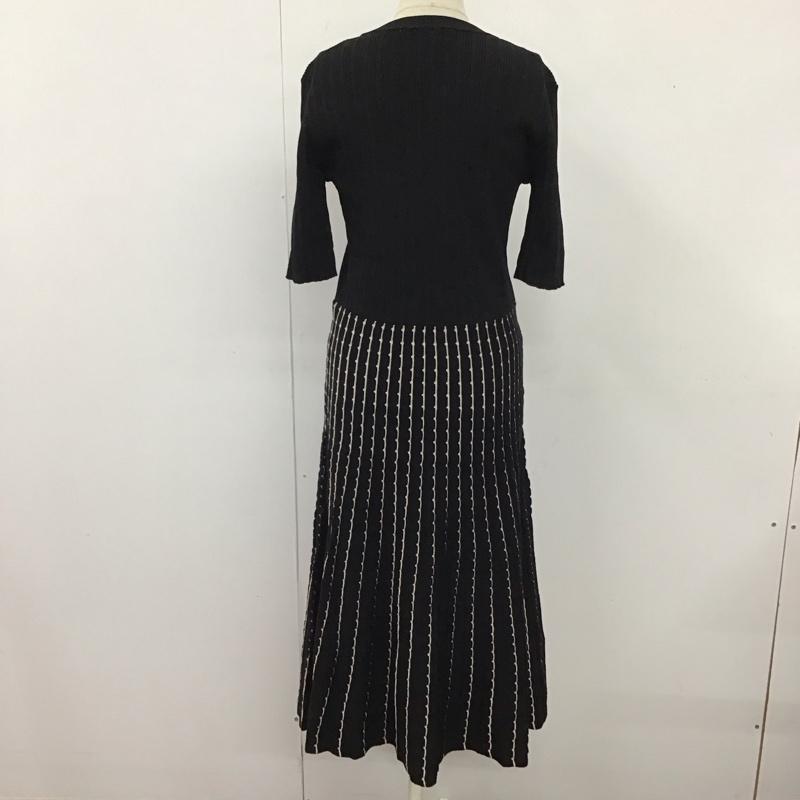 トラッゾドンナ Torrazzo Donna ワンピース ロングスカート 85-3472 ニットワンピース クルーネック 五分袖 タグ付き M  黒 / ブラック / X 白 / ホワイト /  レディース USED 古着 中古 10123236