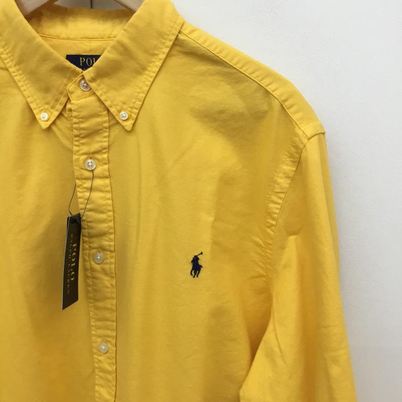 ポロラルフローレン POLO RALPH LAUREN シャツ、ブラウス 長袖 XL ロゴ、文字 X 刺繍 黄 / イエロー /  メンズ USED 古着 中古 10119975