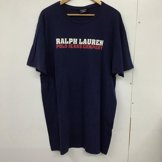 ポロジーンズ Polo Jeans Co. Tシャツ 半袖 半袖カットソー プリントTシャツ クルーネックカットソー L ロゴ、文字 青 / ブルー /  メンズ USED 古着 中古 10132308