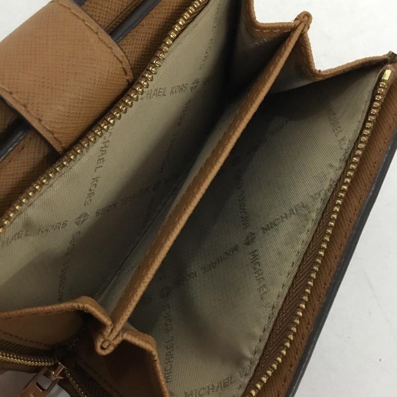 マイケルコース MICHAEL KORS 財布 二つ折り 35F8GTVF2B L字ファスナー ロゴ、文字 茶 / ブラウン /  レディース USED 古着 中古 10136341
