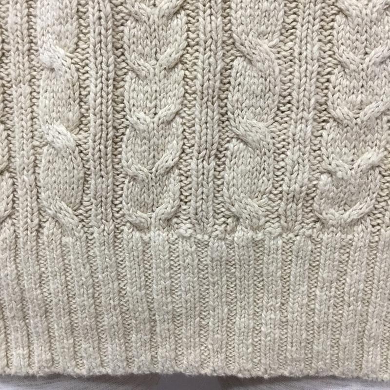 ブルックスブラザーズ BROOKS BROTHERS ニット、セーター 長袖 Vネック コットンリネン 綿麻 ケーブル M  ベージュ / ベージュ /  メンズ USED 古着 中古 10112883
