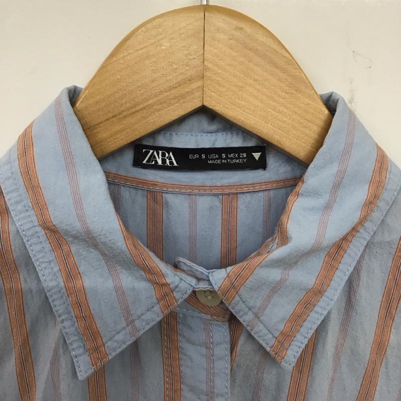 ザラ ZARA シャツ、ブラウス 半袖 S ストライプ マルチカラー / マルチカラー /  レディース USED 古着 中古 10139394