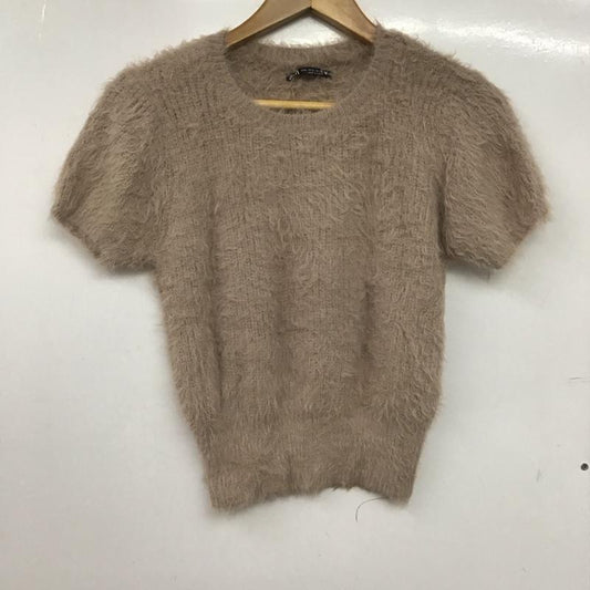 ザラ ZARA ニット、セーター 半袖 790 427 710 クルーネック L 無地 桃 / ピンク /  レディース USED 古着 中古 10146394