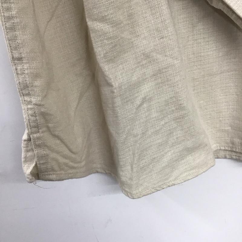 ザラ ZARA シャツ、ブラウス 長袖 長袖シャツ 無地シャツ ノーカラーシャツ プルオーバーシャツ M 無地 ベージュ / ベージュ /  メンズ USED 古着 中古 10139873