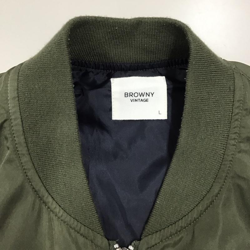 ブラウニーウ゛ィンテージ BROWNY VINTAGE ジャケット、上着 ジャンパー、ブルゾン BV19SP03-M008 グラフィックBOXロゴMA-1 L ロゴ、文字 カーキ / カーキ /  メンズ USED 古着 中古 10116833