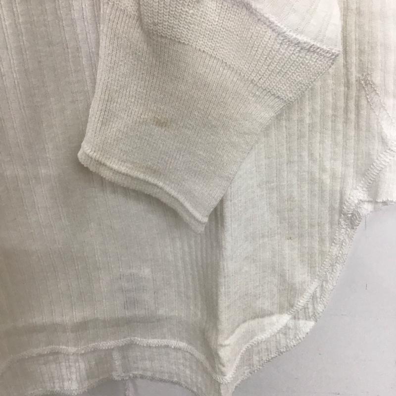 ナンバーナイン NUMBER (N)INE カットソー 長袖 長袖カットソー ヘンリーネックカットソー リブカットソー 2 無地 白 / ホワイト /  メンズ USED 古着 中古 10137012