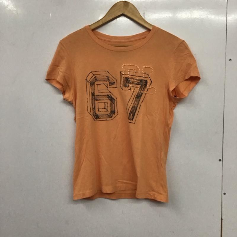 ポロジーンズ Polo Jeans Co. Tシャツ 半袖 RALPH LAUREN ナンバープリント L ロゴ、文字 橙 / オレンジ /  レディース USED 古着 中古 10133554