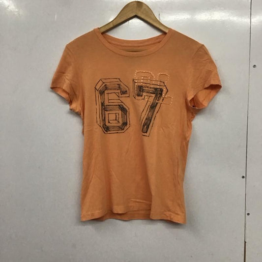 ポロジーンズ Polo Jeans Co. Tシャツ 半袖 RALPH LAUREN ナンバープリント L ロゴ、文字 橙 / オレンジ /  レディース USED 古着 中古 10133554