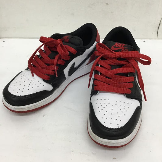 ナイキ NIKE スニーカー スニーカー CZ0858-106 Nike GS Air Jordan 1 Retro Low OG Black Toe 23.0cm ロゴ、文字 白 / ホワイト / X 黒 / ブラック / X 赤 / レッド /  レディース USED 古着 中古 10130254