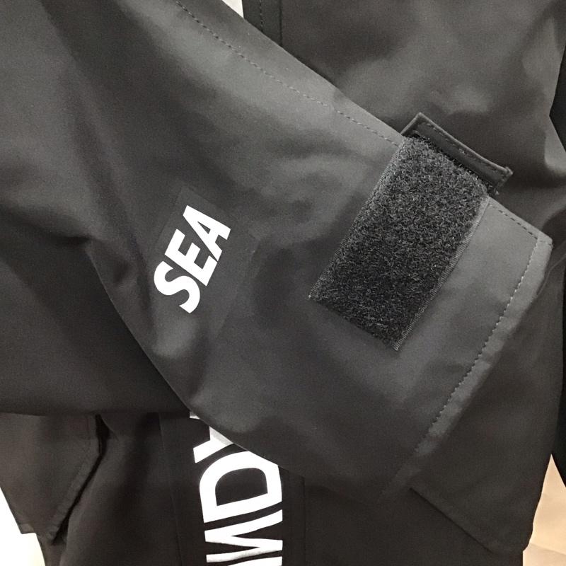 ウィンダンシー WIND AND SEA ジャケット、上着 ジャンパー、ブルゾン wds-jk-13 WATERPROOFPARKA マウンテンパーカ ジップアップジャケット アウター L ロゴ、文字 黒 / ブラック /  メンズ USED 古着 中古 10113570