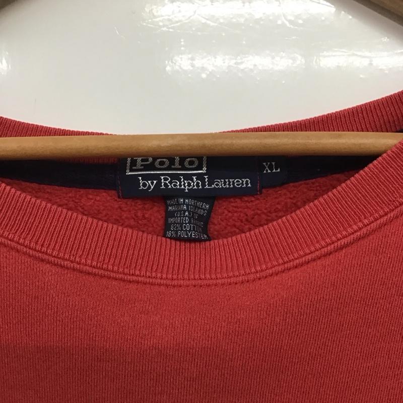ポロバイラルフローレン Polo by RALPH LAUREN トレーナー 長袖 長袖 XL ロゴ、文字 赤 / レッド /  メンズ USED 古着 中古 10140564