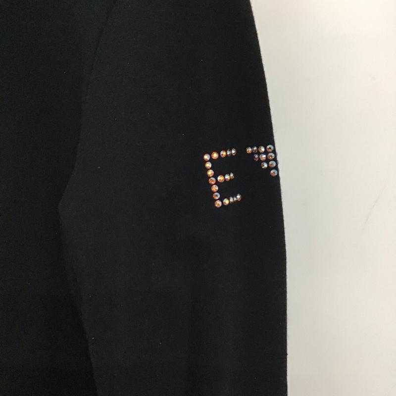 エンポリオアルマーニ EMPORIO ARMANI カットソー 長袖 長袖カットソー クルーネックカットソー スパンコール M ロゴ、文字 黒 / ブラック /  メンズ USED 古着 中古 10136159