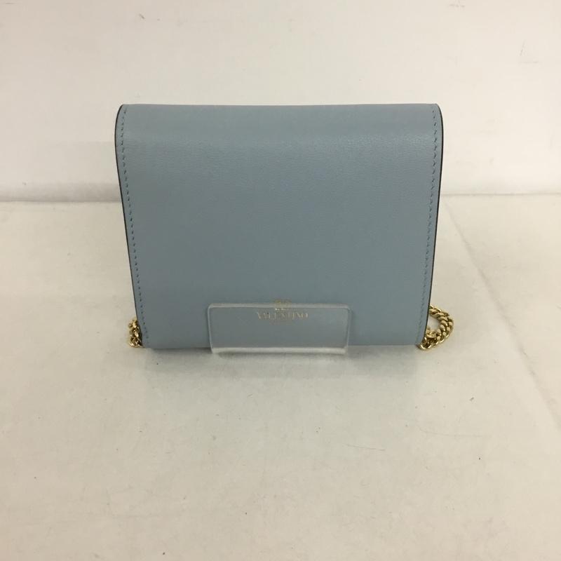 ヴァレンティノ VALENTINO 財布 コンパクト財布 ミニ財布 ショルダー 2WAY ワンポイント 水色 / ライトブルー /  レディース USED 古着 中古 10142113