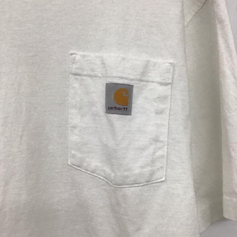 カーハート Carhartt Tシャツ 半袖 半袖カットソー プリントTシャツ クルーネックカットソー L ロゴ、文字 白 / ホワイト /  メンズ USED 古着 中古 10148528