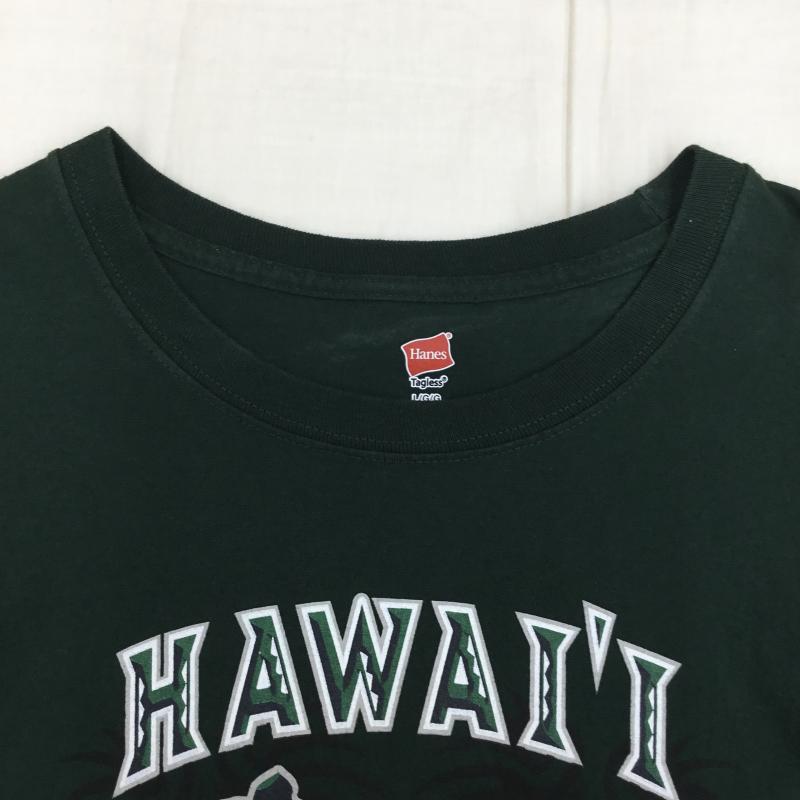 ヘインズ HANES Tシャツ 半袖 L ロゴ、文字 緑 / グリーン /  メンズ USED 古着 中古 10134377