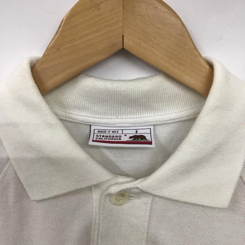 スタンダード カリフォルニア STANDARD CALIFORNIA ポロシャツ 半袖 L 無地 白 / ホワイト /  メンズ USED 古着 中古 10131060