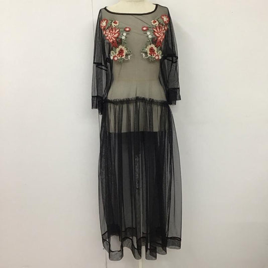 古着 USED ワンピース ロングスカート BBWM WOMAN チュール M 刺繍 黒 / ブラック /  レディース USED 古着 中古 10113985