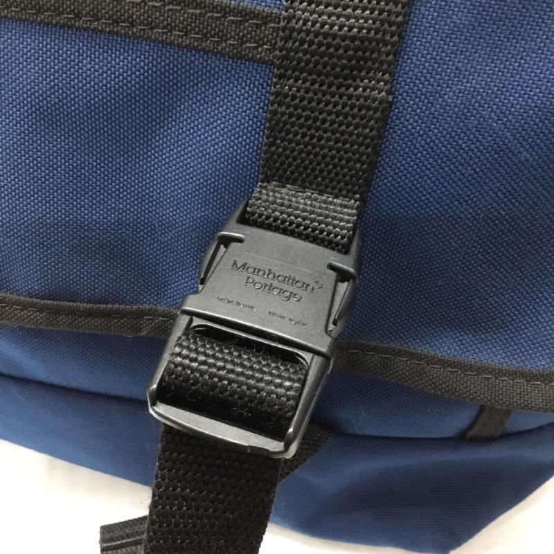 マンハッタンポーテージ Manhattan Portage メッセンジャーバッグ メッセンジャーバッグ ショルダーバッグ ロゴ、文字 紺 / ネイビー / X 黒 / ブラック /  メンズ USED 古着 中古 10110599