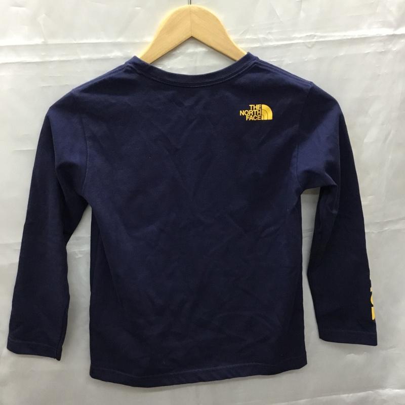 ザノースフェイス THE NORTH FACE Tシャツ 長袖 NTJ82021 ロングスリーブスモールスクエアロゴティー キッズ 130 130cm ロゴ、文字 紺 / ネイビー / X 橙 / オレンジ /  ボーイズ USED 古着 中古 10107442