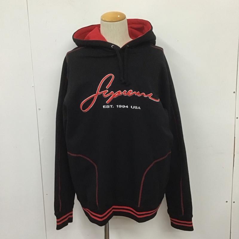 シュプリーム Supreme パーカー 長袖 19SS Contrastembroideredhoodedsweatshirt 長袖プルオーバーパーカー XL ロゴ、文字 白 / ホワイト / X 黒 / ブラック / X 赤 / レッド /  メンズ USED 古着 中古 10107521