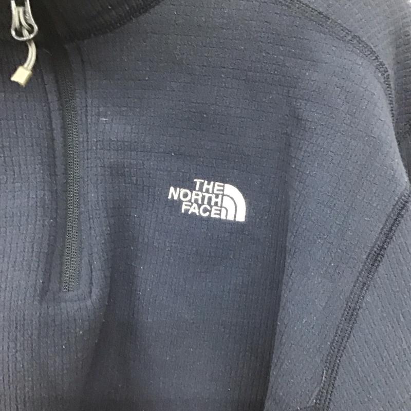 ザノースフェイス THE NORTH FACE カットソー 長袖 長袖カットソー スタンドネックカットソー プリントカットソー L ロゴ、文字 紺 / ネイビー /  メンズ USED 古着 中古 10144974