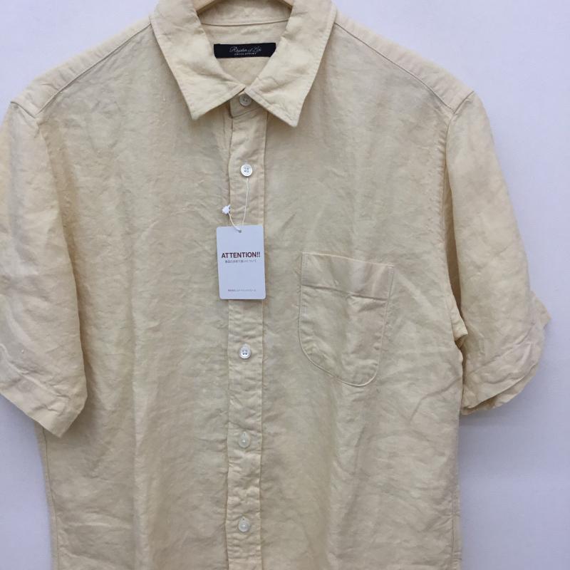ユナイテッドアローズ UNITED ARROWS シャツ、ブラウス 半袖 L 無地 黄 / イエロー /  メンズ USED 古着 中古 10134384
