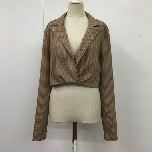 ザラ ZARA カットソー 長袖 3067 487 121 クロップドチェックシャツ L チェック 茶 / ブラウン / X 黒 / ブラック / X 橙 / オレンジ /  レディース USED 古着 中古 10116713