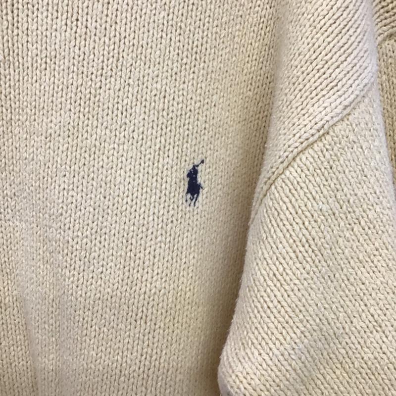 ポロバイラルフローレン Polo by RALPH LAUREN ニット、セーター 長袖 長袖ニットカットソー クルーネック セーター ロゴ、文字 黄 / イエロー /  メンズ USED 古着 中古 10148199