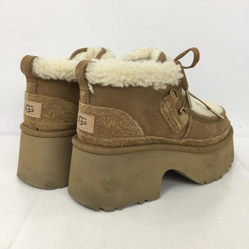アグ UGG ブーツ ショートブーツ 1167772 Classic New Heights Lace Up 厚底 24cm 箱有 24.0cm ロゴ、文字 ベージュ / ベージュ /  レディース USED 古着 中古 10150367