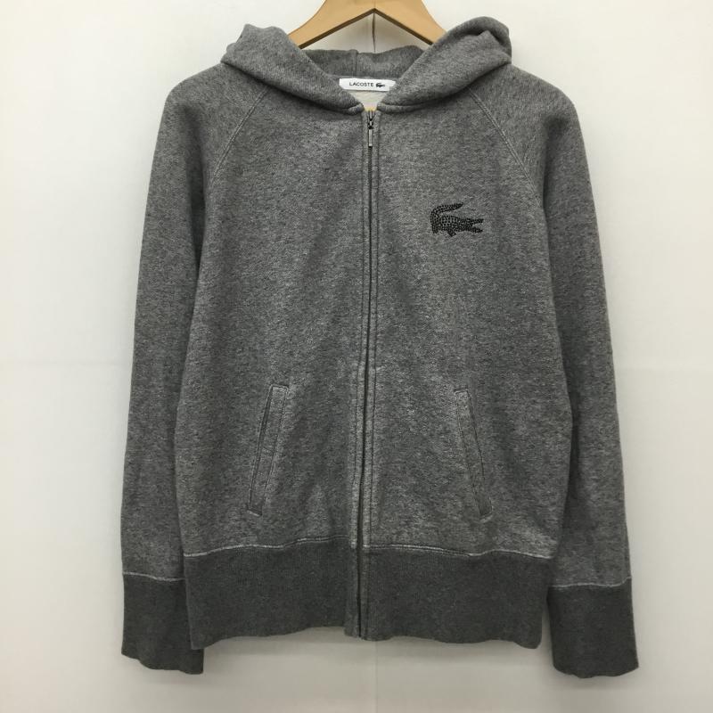 ラコステ LACOSTE パーカー 長袖 36 ワンポイント 灰 / グレー /  レディース USED 古着 中古 10142026