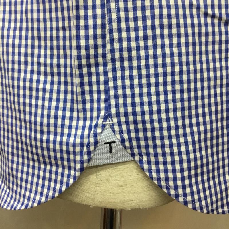 トミーヒルフィガー TOMMY HILFIGER シャツ、ブラウス 半袖 114-112402-020 ボタンダウン 胸ポケット M チェック 白 / ホワイト / X 青 / ブルー /  メンズ USED 古着 中古 10111605