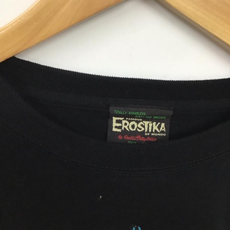 エロスティカ EROSTiKA Tシャツ 半袖 半袖カットソー プリントTシャツ クルーネックカットソー cobra XL プリント 黒 / ブラック /  メンズ USED 古着 中古 10134617