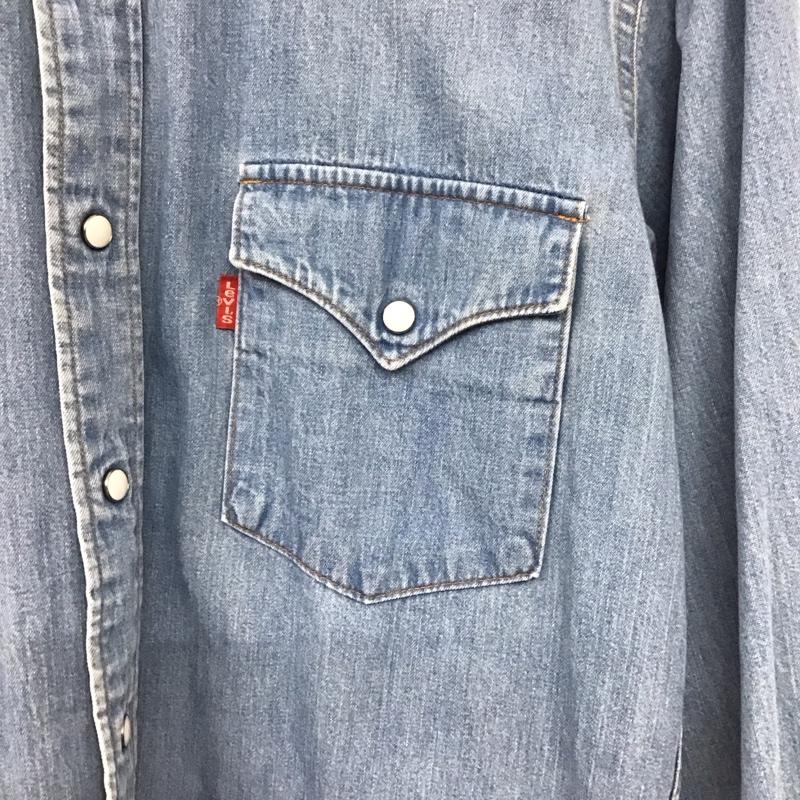リーバイス Levi s シャツ、ブラウス 長袖 デニムシャツ 長袖シャツ M 無地 インディゴ / インディゴ /  メンズ USED 古着 中古 10150406