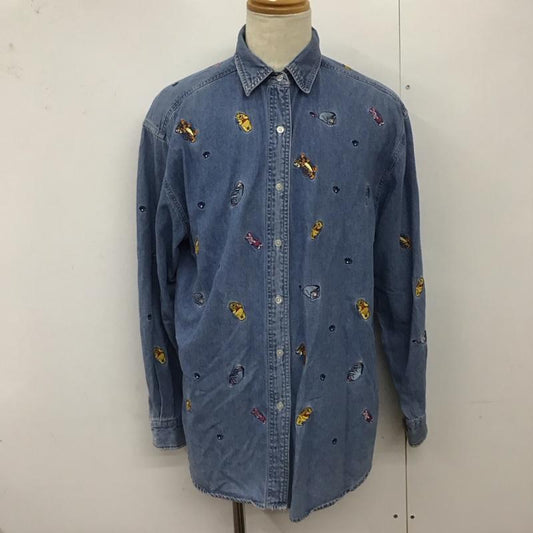 古着 USED シャツ、ブラウス 長袖 長袖シャツ カラーシャツ 刺繍シャツ 長袖カットソー XXL 刺繍 インディゴ / インディゴ /  メンズ USED 古着 中古 10124602