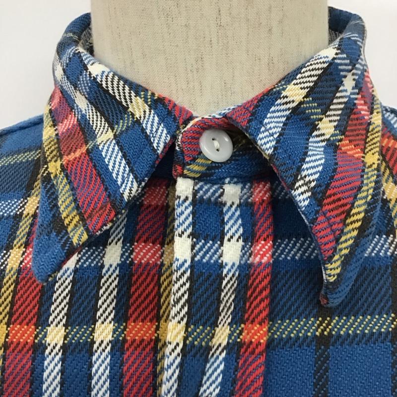 エリー ELY シャツ、ブラウス 長袖 XL チェック 青 / ブルー / X 白 / ホワイト / X 黒 / ブラック / X 赤 / レッド / X 黄 / イエロー /  メンズ USED 古着 中古 10111196