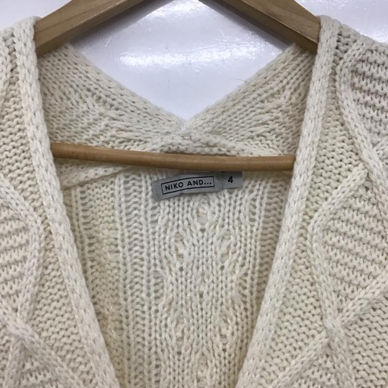 ニコアンド niko and... カーディガン 長袖 長袖ニットカーディガン 前開ニット ロングカーディガン 4 総柄 アイボリー / アイボリー /  レディース USED 古着 中古 10147046