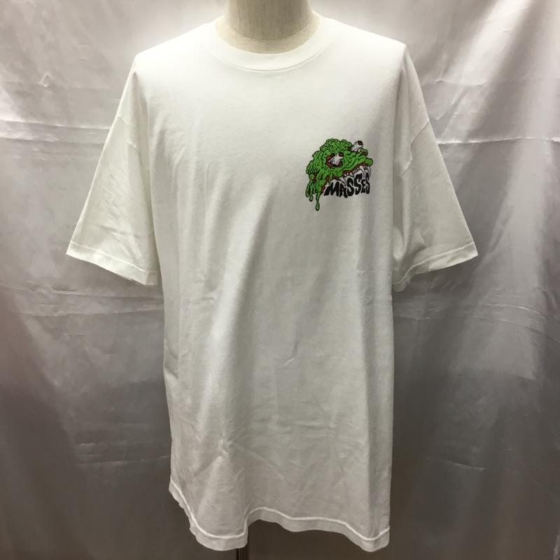マシス MASSES Tシャツ 半袖 半袖カットソー プリントTシャツ クルーネックカットソー XL プリント 白 / ホワイト /  メンズ USED 古着 中古 10114887