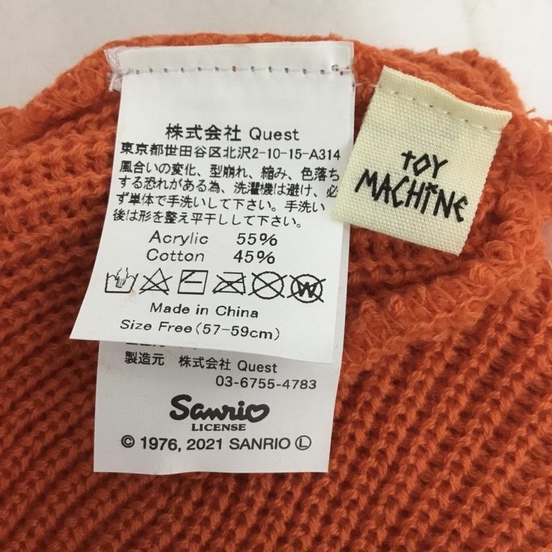 トイ マシーン TOY MACHINE 帽子 ニット帽 KTMPBHW6 ハローキティ KITTY EMBROIDERY BEANIE ビーニー タグ付き FREE キャラクター 橙 / オレンジ /  メンズ USED 古着 中古 10124627