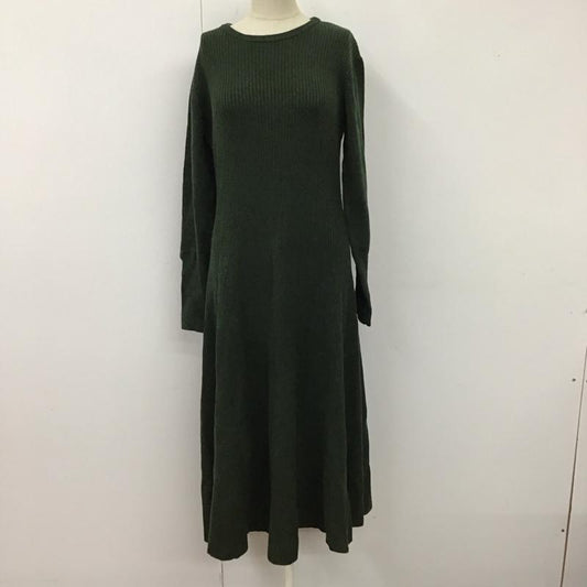 ビームス ハート BEAMS HEART ワンピース ロングスカート 長袖ニットワンピース ロングワンピース リブニット 無地 カーキ / カーキ /  レディース USED 古着 中古 10117481