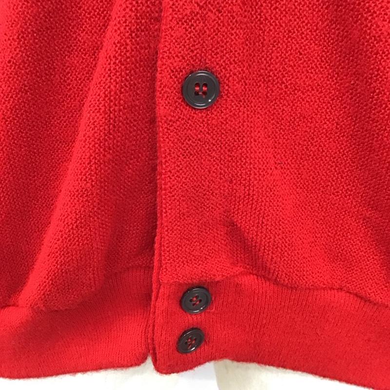 ラコステ LACOSTE カーディガン 長袖 70s アクリルニット　カーディガン　IZOD ロゴ、文字 赤 / レッド /  メンズ USED 古着 中古 10118300