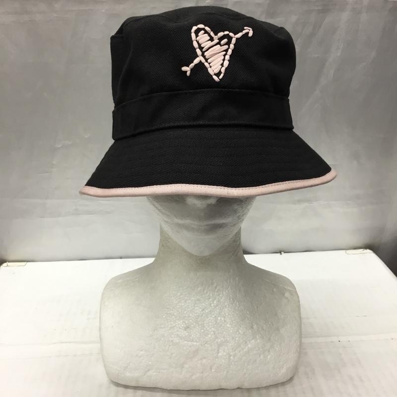 レッドバレンチノ RED VALENTINO 帽子 ハット VQ0HGA06XGU バケットハット ワンポイント 黒 / ブラック / X 桃 / ピンク /  レディース USED 古着 中古 10114851